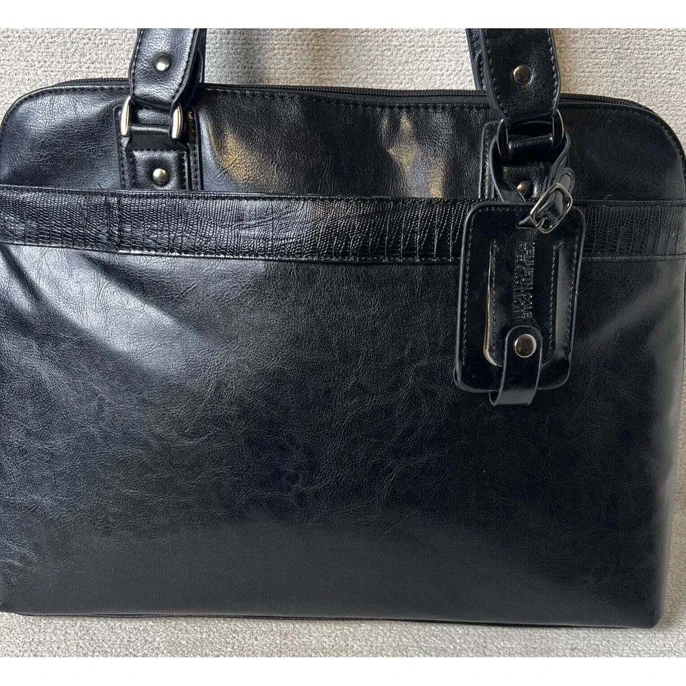Kenneth Cole‎ Briefcase Women Black Computer Bag 9950-51BK Zipper Support Feet